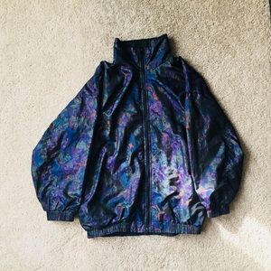 90s Vintage Purple Flowery Windbreaker